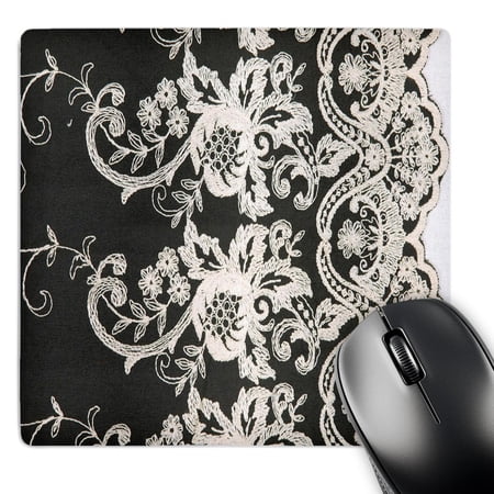 3dRose  White flower lace pattern on black   MousePad price history on PriceWatchPro