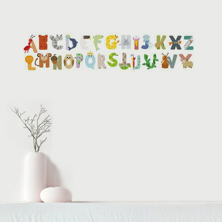Self-adhesive ABC Stickers Alphabet Decals Animal Wall Decals