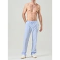 thumbnail image 6 of Men Striped Pants, Elastic Waist Casual Pants Trousers with Pockets for Daily Street, 6 of 10