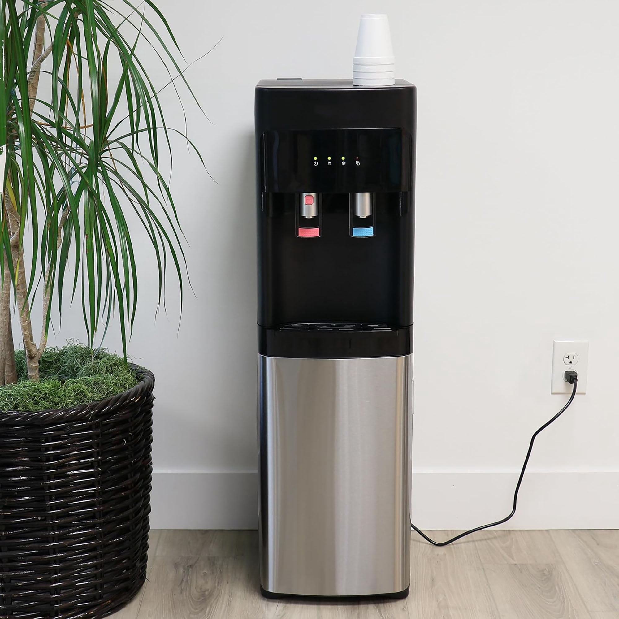 3-5  Gallon Bottom Load Water Dispenser with Hot, Cold & Room Temperature Settings, UV Self-Cleaning System, Child Safety Lock, Stainless Steel Water Cooler for Home and Office