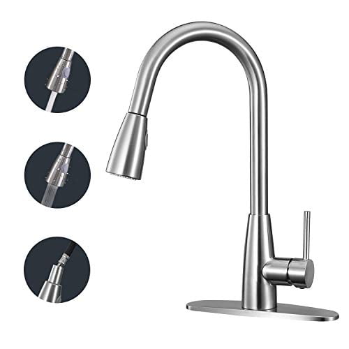 Anza Kitchen Faucet Single Handle High Arc Faucet With Pull Down Sprayer Modern Commercial Dual Function Kitchen Sink Faucet With 2 Spray Modes 360 Swivel Arc Gooseneck Corrosion Rust Resist Walmart Canada