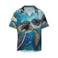 thumbnail image 4 of Salouo Watercolor Turtle Pattern Cuban Collar Shirts for Men Button-Down Shirt Men's Short Sleeve Shirts Hawaiian Shirts Casual Shirts -X-Large, 4 of 6