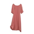 thumbnail image 2 of Hvyesh Nightgown for Women Puff Short Sleeve Sleepshirt Maternity Sleepwear Loungewear Round-Neck Solid Color Nightgown, 2 of 10