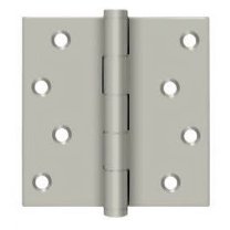4.0" x SQR Solid Brass Hinge 2/pk - Satin Nickel