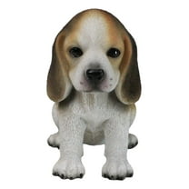 Realistic Adorable Sitting Tri Color Beagle Dog Puppy Home Decor Figurine 6"L