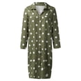 thumbnail image 3 of Kayannuo Long Dress for Woman Back to School Prom Dress Women Summer Dot Print Long Sleeve Button Long Dress Party Beach Dress, 3 of 5