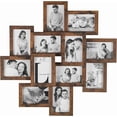 thumbnail image 1 of SONGMICS Collage de Marco para 12 Fotos de 10 x 15 cm, Juego de Marcos Montados en la Pared, MDF, Tapa de Cristal, Marrón Rústico, 1 of 6