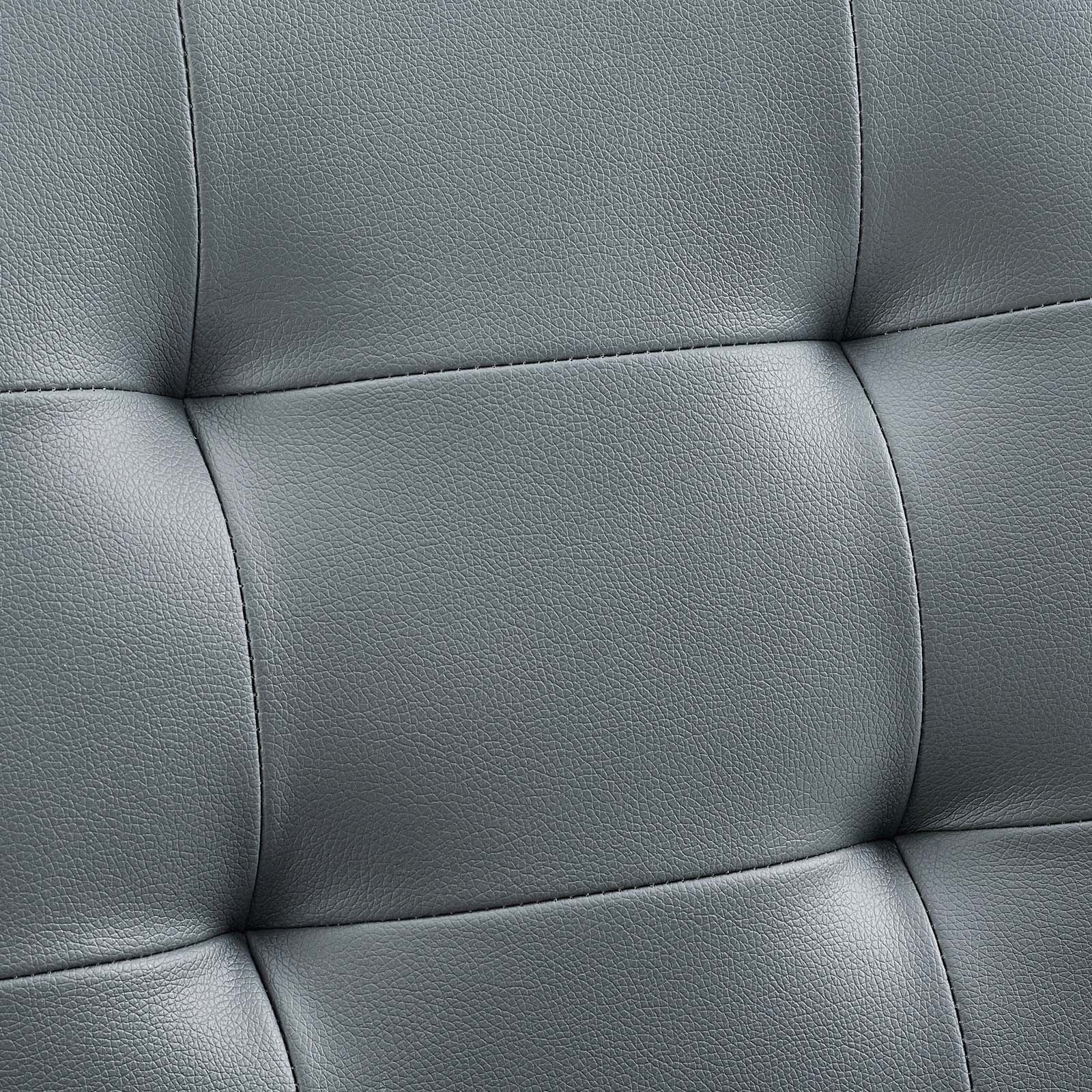 Modway Prim Modern Faux Leather Armless Mid Back Office Chair in Gray