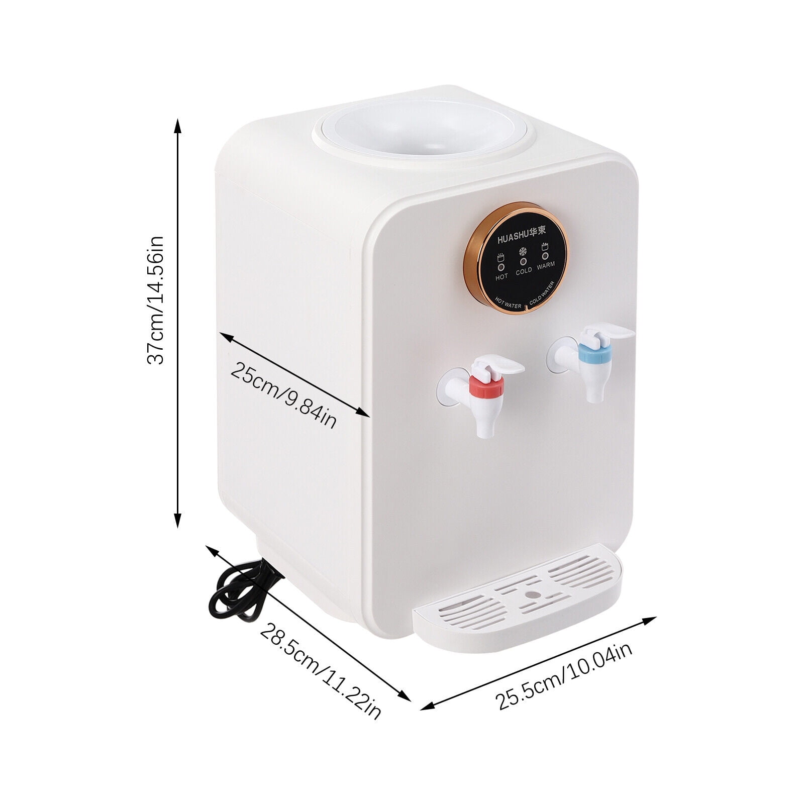 Miumaeov 500ml Top Loading Water Dispenser Tabletop Countertop Hot & Cold & Warm Water Drinking Machine