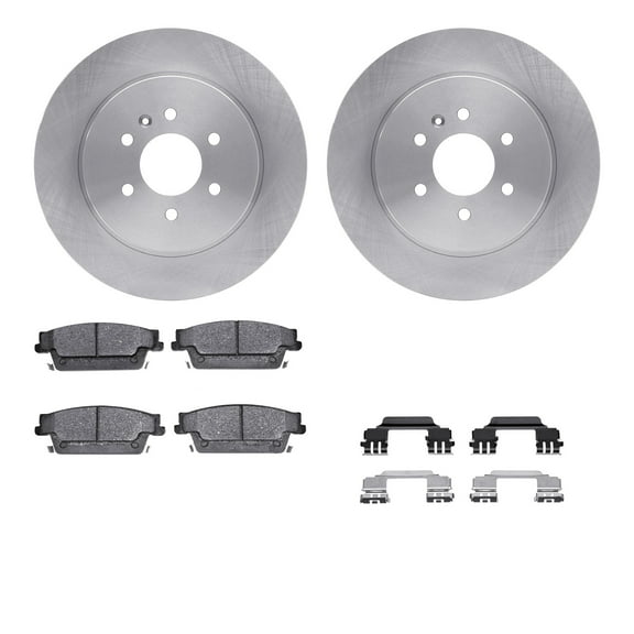 Dynamic Friction Company Rear Brake Rotors with 5000 Advanced Brake Pads includes Hardware 6512-46319