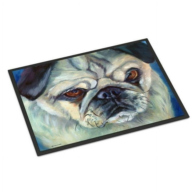 Carolines Treasures 7422MAT Tapis Intérieur Ou Extérieur 18 x 27 Po. Pug en Pensée