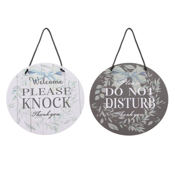 Uxcell Please Knock Door Sign Please Do Not Disturb Door Hanger Sign, Black White, 9"