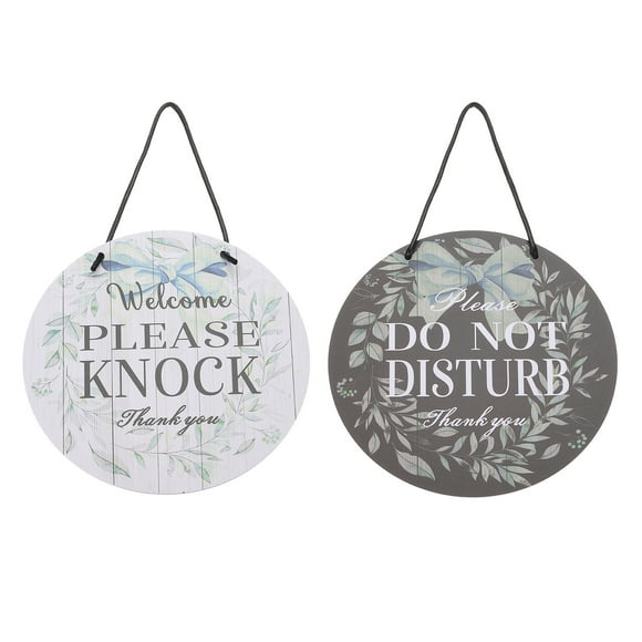 Uxcell Please Knock Door Sign Please Do Not Disturb Door Hanger Sign, Black White, 9"