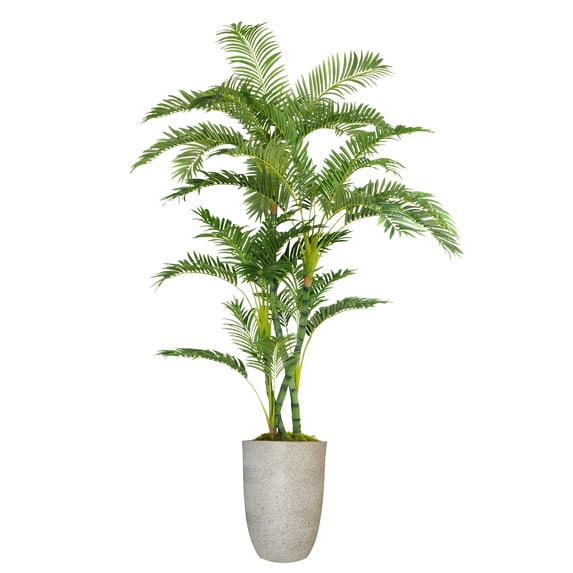 Vintage Home Artificial Real Touch 6.67 Feet Palm Tree With Fiberstone Planter