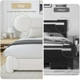 thumbnail image 6 of 4 Ever Queen Bed Frame with Upholstered Footboard, High Headboard, Soft Curved Design, Cream, 6 of 9