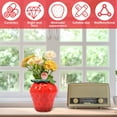 thumbnail image 3 of Strawberry Vase Strawberry Ceramic Flower Vase Cute Strawberry Shaped Planter Unique Strawberry Decor for Home Office Kitchen Decor Flower Arrangement, 3 of 10