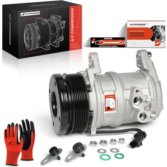 A-Premium Air Conditioner AC Compressor with Clutch Compatible with Dodge Durango 5.7L 2004-2008, Chrysler Aspen 5.7L 2007-2008, 10S20E Style