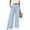 1-Blue, variant on Summer Linen Wide Leg Pants for Women Elastic Waisted Relaxed Fit Lightweight Breathable Straight Trousers with Pockets Solid Color Beach Travel Vacation Casual Pants 1-Green L