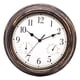 thumbnail image 2 of Reloj de pared a pilas para colgar en la pared, ideal para el hogar, la sala de estar y la temperatura interior. Tono de latón negro, 2 of 8