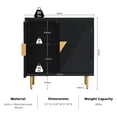 thumbnail image 4 of Industrial Style Self-Service Storage Cabinet, Console Table with Black V-Shaped Decorative Elements and 2 Doors, Suitable for Living Room, Dining Room, Hallway, Bedroom, Black, 4 of 9