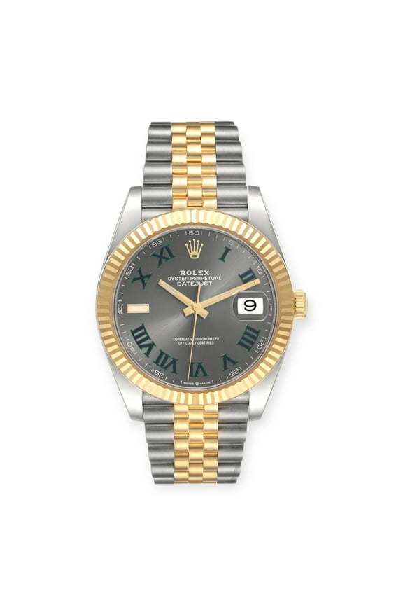Pre-Owned Rolex Datejust 41 Steel Yellow Gold 126333 Wimbledon Dial Mens Watch