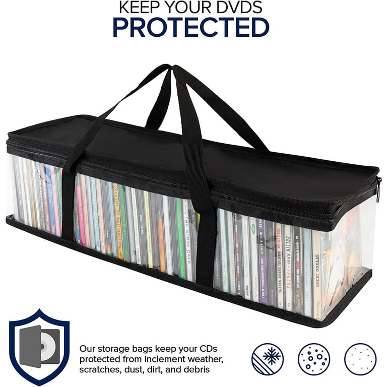 Stock Your Home DVD Storage Bags (6 Pack) - Transparent PVC Media Stor