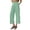 Green, variant on Womens Pants Vertical Rib Texture Pleated Waist Pants Soft Wide Leg Cropped Fit Solid Color Casual Sleek Pants With Side Pocket