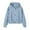 Blue, variant on Short Hooded Zipper Cardigan Jacket Korean Style and Casual Hooded Sweatshirt,Sweatshirt for Women,S