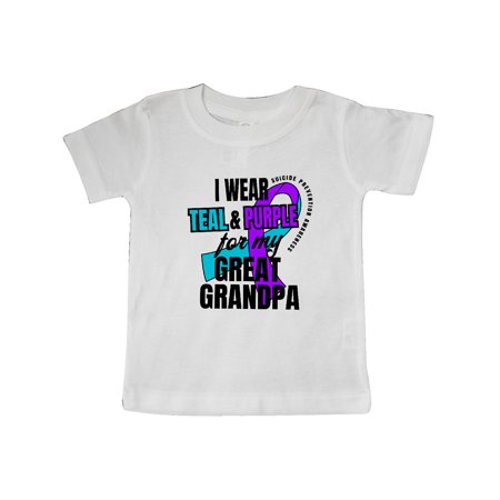 

Inktastic Suicide Prevention I Wear Teal and Purple For My Great Grandpa Gift Baby Boy or Baby Girl T-Shirt