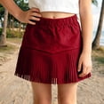 thumbnail image 2 of RTKFRFLM Girls Western Cowgirl Suede Fringe Skirt High Waist Denim Mini Skirt Halloween Party Outfits Kids, 2 of 9