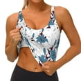 thumbnail image 4 of Fotbe Lilies Flowers Pattern Womens' Sports Bra Longline Wirefree Padded with Medium Support Sports Moisture-Wicking Workou Vest,Tank Top-XX-Large, 4 of 9