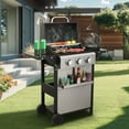 thumbnail image 2 of Yiweny 3 Burner BBQ Propane Gas Grill, Stainless Steel 25650 BTU Patio Garden Barbecue Grill with Bottle Opener, Two Foldable Side Shelves & Thermometer, Perfect for Camping, Outdoor Cooking., 2 of 7