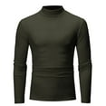 thumbnail image 5 of XEGLSBU Long Sleeve Shirts for Men Work 4Xl Male Winter Warm Low Collar Fashion Thermal Underwear Men Basic T Shirt Blouse Pullover Long Sleeve Top Men's Shirts Long Sleeve Dress Army Green Size L, 5 of 6