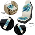 thumbnail image 6 of Xixirimido 5Pcs Car Seat Covers & Seatbelt Covers & Center Console Cover Set Universal Auto Accessories Fit for SUV Sedan Van Truck Leather Front Seat Cover, Sea Turtle, 6 of 8