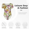 thumbnail image 6 of Balery Butterflies2 Women's Short Sleevee Crew Neck Bodysuit Tops Short Sleeve Tops Basic-Medium, 6 of 9
