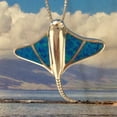 thumbnail image 5 of Stunning Hawaiian Large Blue Opal Stingray Necklace, Sterling Silver Blue Opal Sting Ray Pendant, N6153 Birthday Valentine Wife Mom Gift, 5 of 10