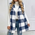 thumbnail image 5 of NSLGXD Womens Plaid Fleece Hooded Vest Button Down Sleeveless Sherpa Lined Checkered Waistcoat Winter Fall Outdoor Warm Casual Jackets with Pockets S-2XL, 5 of 9