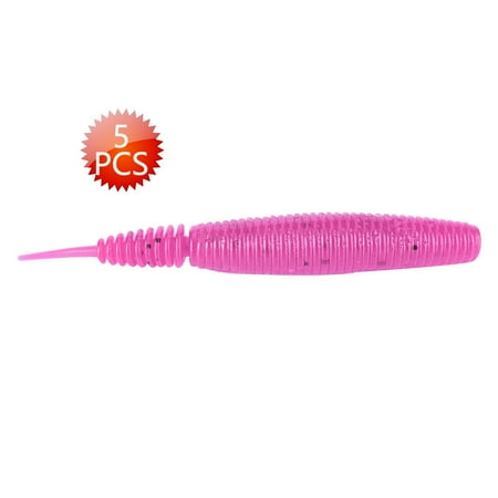 HENG JIA 5PCS 7g/9.8cm Soft Plastic Fishing Lures Grub Worm Baits Fish Tackle Accessory Pink