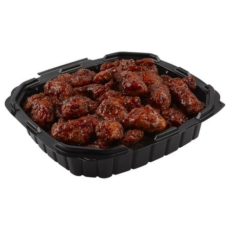 Freshness Guaranteed Hot and Ready-to-Eat Boneless General Tso's Chicken Wing Tray, 50 Pieces