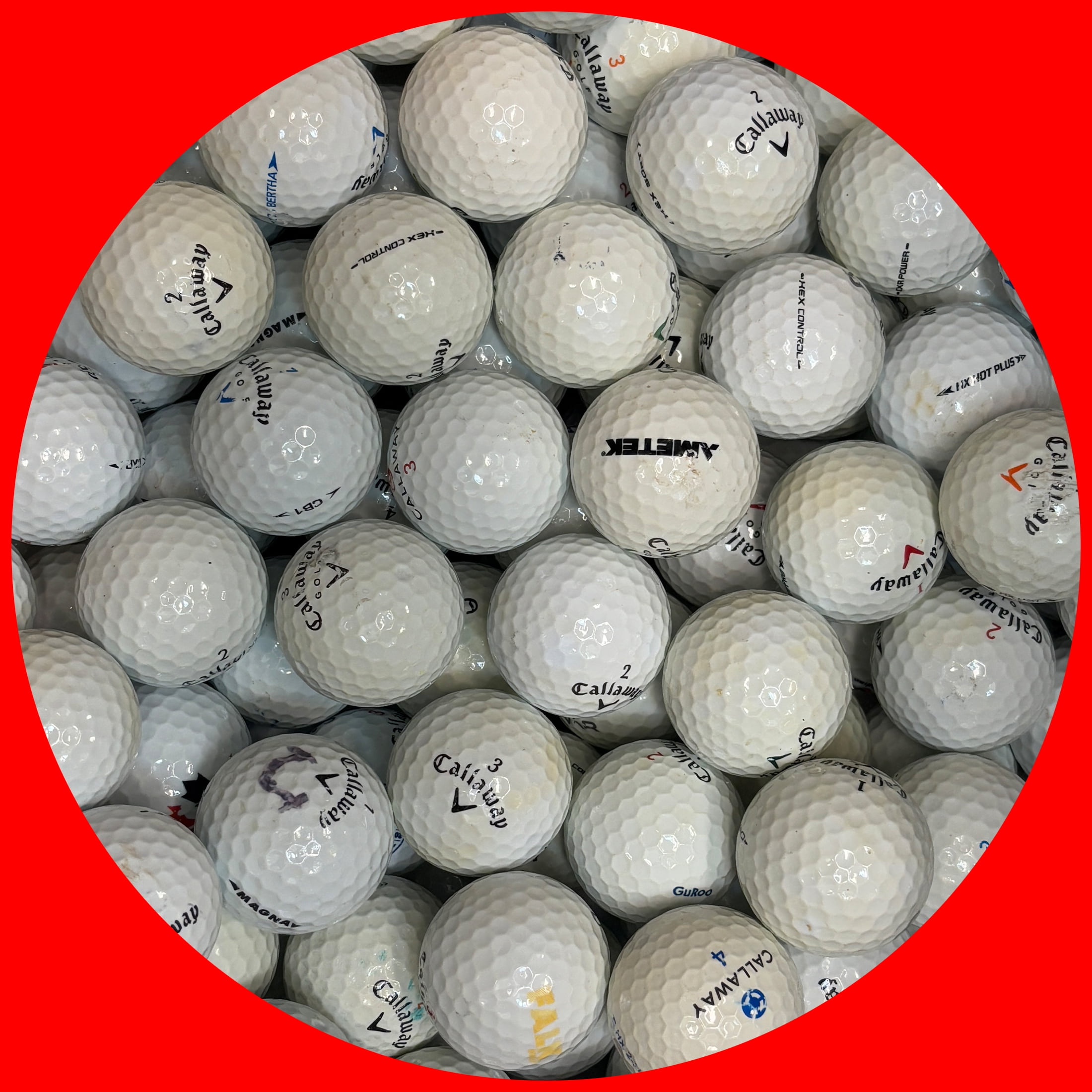 Pre-Owned Callaway Recycled Golf Balls, White, 50 Pack, 3A/4A Grade by Mulligan