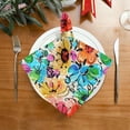 thumbnail image 4 of Coolnut Set of 4 Bright Painting Flowers Napkins Cloth Napkins 20"x20", Washable Polyester Dinner Napkins for Parties, Wedding, Restaurant, 4 of 6