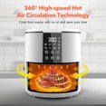 thumbnail image 6 of KITCHER 1200W 3.5Qt Air Fryer with Touch Digital Screen and 50 Cookbooks, Easy to Use, White, 6 of 9