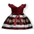thumbnail image 4 of Kid Baby Girl Bowknot Striped Pageant Formal Gown Party Dresses, 4 of 6