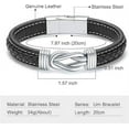 thumbnail image 2 of Infinity Knot Urn Bracelet for Ashes - Genuine Leather Cremation Jewelry Memorial Bracelet - Human / Pet Cremation Bracelet for Women Men, 2 of 8