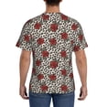 thumbnail image 3 of Bixox Men's Leopard Print Rose Printed Short Sleeve Skinny Athletic T-Shirt, 3 of 6
