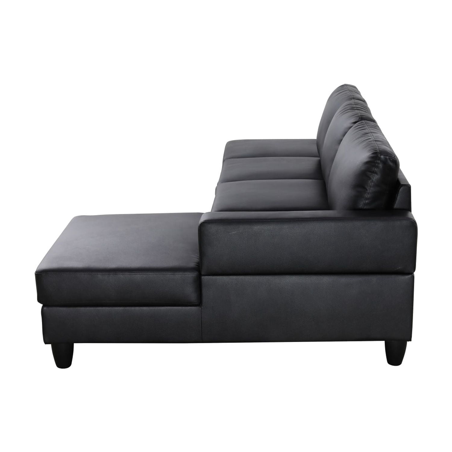 Hommoo L-Shaped Sectional Couch, Living Room Furniture Suitable for Small Space,Black(No Ottoman)
