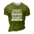 thumbnail image 3 of NAMTYQX Polyester Shirts for Men Lounge Cool Plus Size Cozy Graphic Baggy Light Crew Neck Short Sleeve Casual Hawaiian Shirt for Men Army Green Size 2XL, 3 of 5