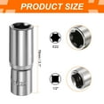 thumbnail image 2 of Uxcell E-Torx Socket 1/2" Drive E22 Star 3.1" Length 6 Point Spline Socket, 2 of 7