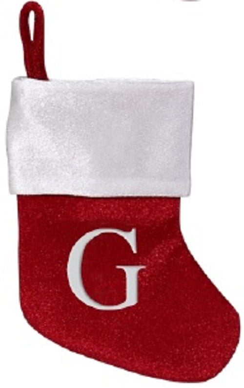 Holiday Time Mini Monogram Stocking, G