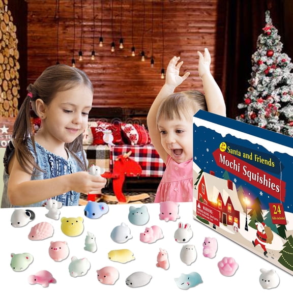CREATITOY Christmas Advent Calendar Toy for Kids - 24 Days Countdown Gift Box with Surprises, Safe TPR Material, 38x25cm Holiday Countdown Calendar Toy Gift